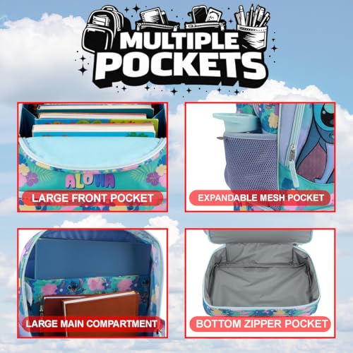 Kids 5-Piece 16-Inch Backpack Set with Lunch Bag & Utility Case - Purple