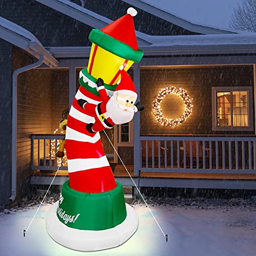 Lulu Home 9FT Christmas Inflatable Lighthouse with Santa & Reindeer - Variation Lighthouse - 9FT Height
