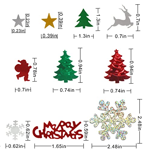 FOIMAS 7200pc Christmas Confetti - Snowflake Santa Foil Sequins Table Scatter (Christmas Edition)