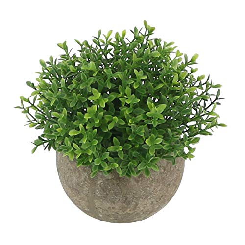 4.7-Inch Mini Artificial Potted Plant, Small Faux Topiary for Home Decor