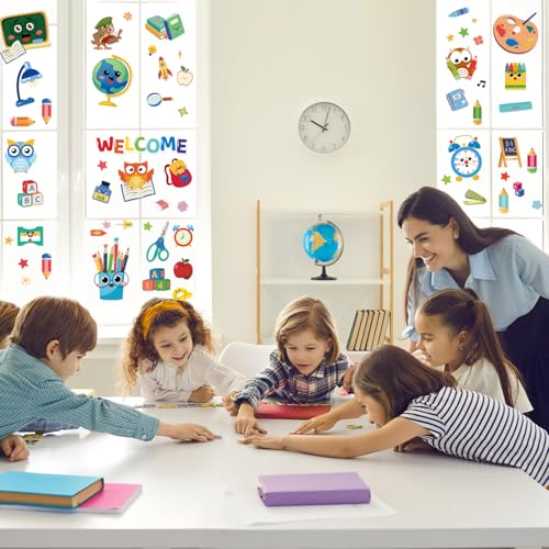 Back to School Window Clings - Double-Sided Educational Stickers