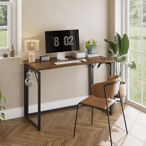 31.5" Small Folding Computer Desk - No Assembly Wooden Writing Desk