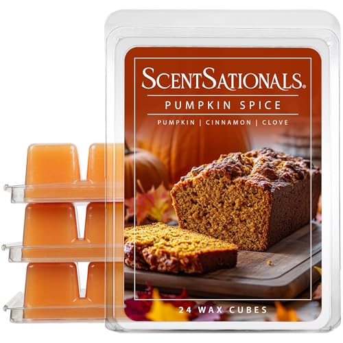 Pumpkin Spice Scented Wax Melts - 24 Cubes, Cinnamon & Clove Fragrance