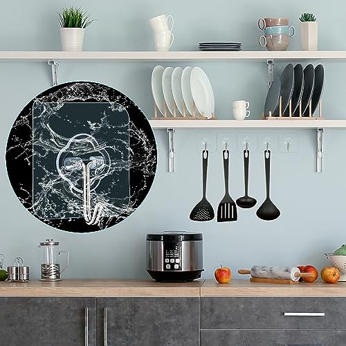 32 Pack Heavy Duty Adhesive Hooks, Transparent Reusable Wall Hooks