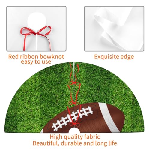 Retro American Football Turf Field Christmas Tree Skirt - 36 Inch Mat