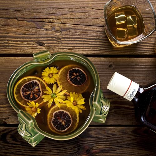 32 oz Ceramic Tiki Punch Bowl - Decorative Tropical Cocktail Serveware
