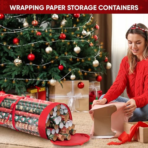Christmas Wrapping Paper Storage Organizer 41 Inch Oxford Fabric Holder