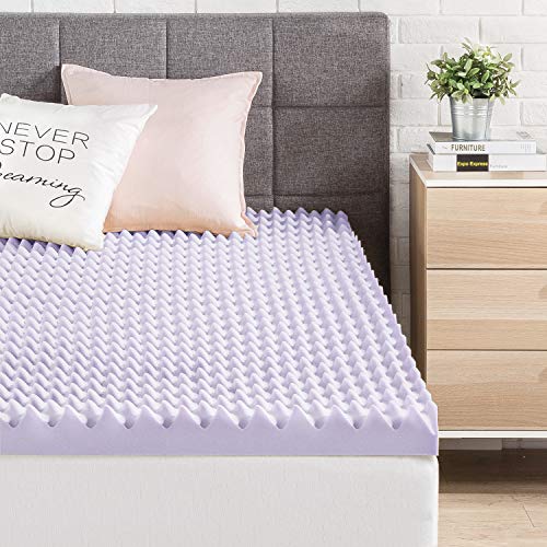 Best Price Mattress 3-Inch Lavender Egg Crate Memory Foam Topper - Twin