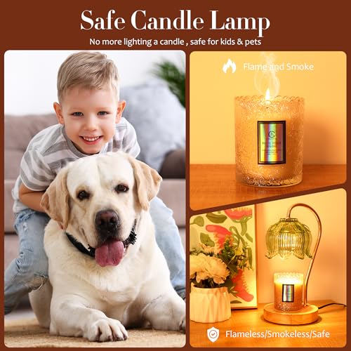 Candle Warmer Lamp with Timer & Dimmer - Floral Design