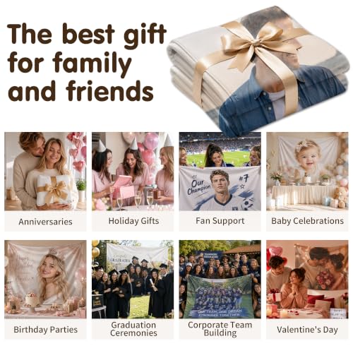 Custom Tapestry with Personalized Photo and Text, Horizontal