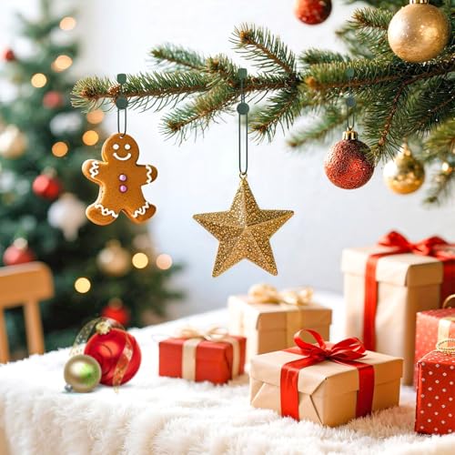 Adjustable Christmas Ornament Hooks - 48 Pack Non-Slip Heavy Duty Tree Hangers