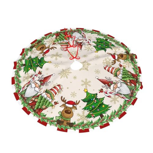 Majoug Santa Claus Gnome Christmas Tree Skirt 36 Inch Holiday Home Decor