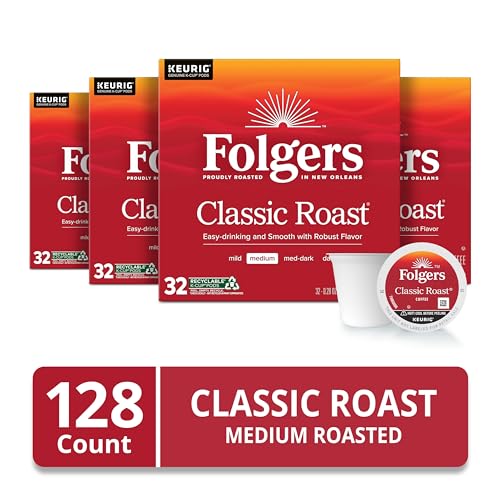 Classic Medium Roast Single Serve Coffee Pods - 128 Count (4 x 32 Packs)