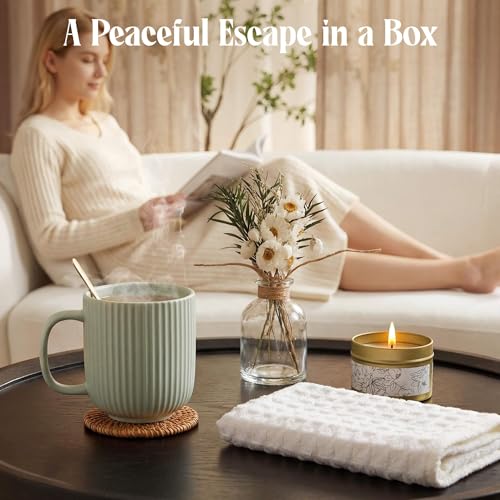OHATOS Sage Green Self Care Gift Basket for Women - Relaxing Cozy Gift Set