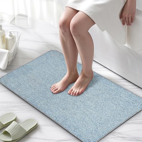 2-Pack Ultra-Thin Non-Slip Bathroom Rugs, 17x27 Inch Absorbent Bath Mats