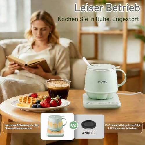 MIKMOK 400ML Electric Mug Warmer with Multi-Function Heating & Boiling