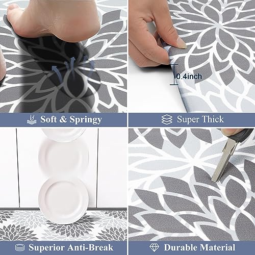 Anti-Fatigue Kitchen Rugs 2-Piece Set, Cushioned Waterproof Floor Mats