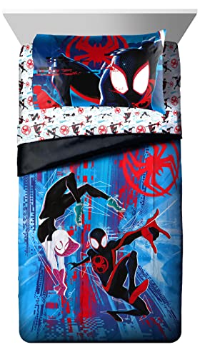 Spiderman Twin Comforter Set with Sheets & Pillowcase - Marvel LEGO® Spider-Verse