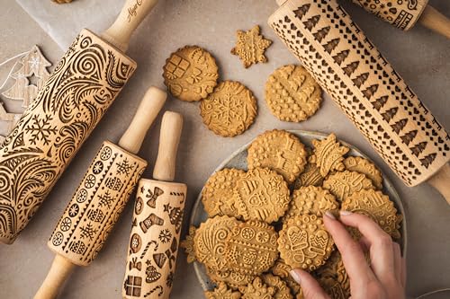 NATIVITY EMBOSSING ROLLING PIN for GINGERBREAD COOKIES CHRISTMAS