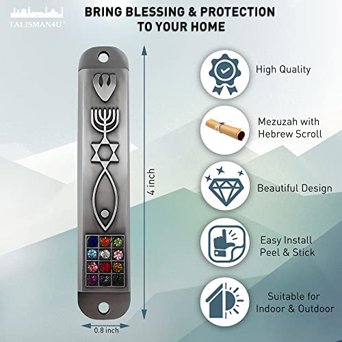 Messianic Pewter Door Frame with Scroll and Jerusalem Seal - Israel Made