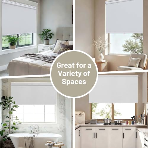 Cordless Blackout Roller Shades 23" W x 72" H - White