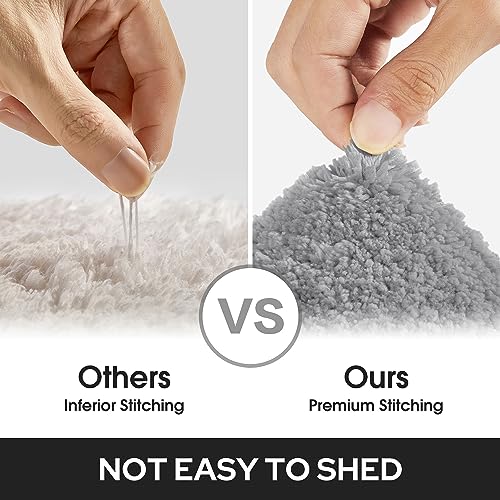 HOMEIDEAS Bathroom Rugs 2-Piece Set, Non-Slip Absorbent Microfiber Bath Mat