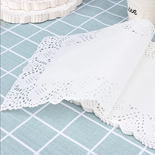 12x16 Inch Rectangle Paper Doilies, White Lace Disposable Placemats, 100 Pack