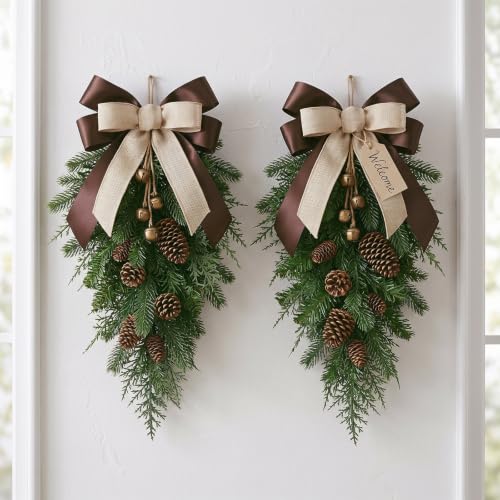 Hananona 50 Pcs Artificial Pine Branches Mix – Bendable Cedar Pine Stems
