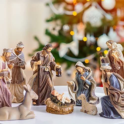 Baby Jesus Nativity Figurine Set with Velvet Gift Bags - Resin Christmas Decoration, 2.76 Inches