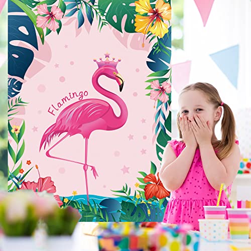 Pin the Crown on the Flamingo Party Game with 24 Stickers and Blindfolds