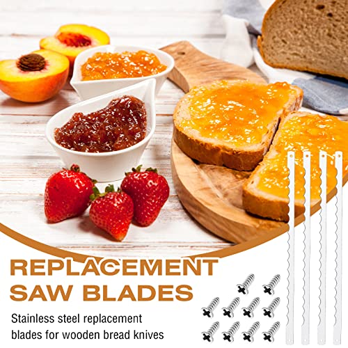 4 Pcs Serrated Bread Knife Replacement Blades with Screws, 10.8-Inch Stainless