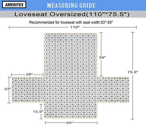 Water-Resistant Quilted Loveseat Cover for Pets and Kids - 54''