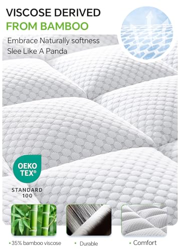 BEDELITE Twin XL Mattress Topper - 3" Cooling Bamboo Memory Foam Pad