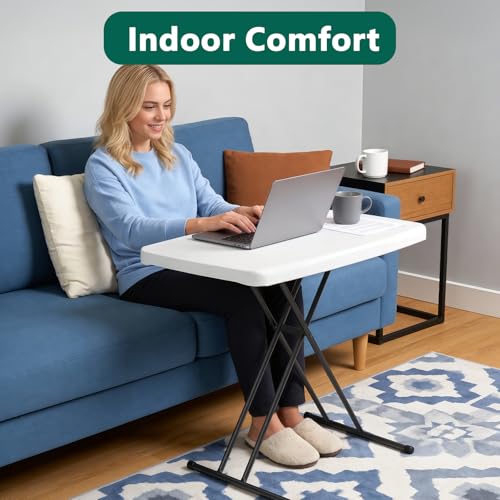 30-Inch Adjustable Folding Table, Portable Heavy Duty Laptop Desk Tray