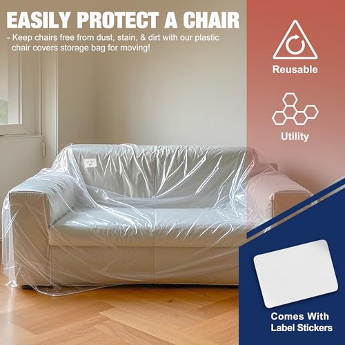 Extra Large Clear Plastic Loveseat Covers 68x62x42 Inch