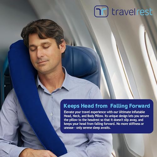 Ultimate Inflatable Travel Pillow for Neck & Body Support - Blue