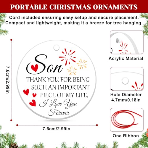 Personalized Son Christmas Ornament - Inspirational Gift from Mom & Dad