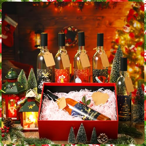 Jingmore 6-Pack Coquito Bottles 750ml Glass Bottles with Cork Lids & Accessories