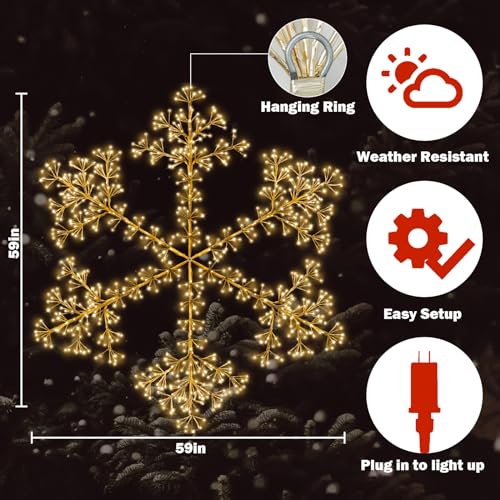 Unlemoni 59" Snowflake Light with 864 LED - Window/Outdoor Christmas Decoration (Variation: 59 inch)