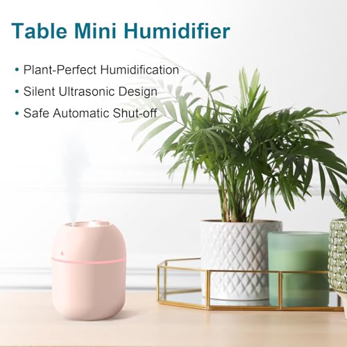 Portable USB Mini Humidifier for Car and Office Desk, Pink