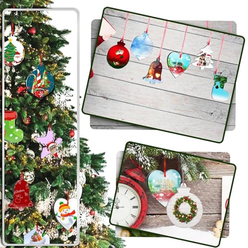 Rich Style 48 Pack Christmas Acrylic Ornaments Flat Discs 3 Inch DIY Decorations