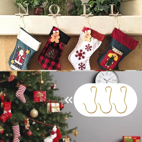 Gold Christmas Ornament Hooks - 100 Pack C-Shaped Hangers
