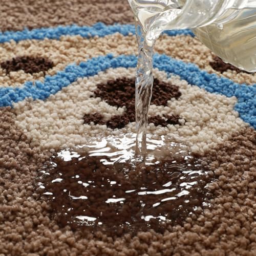 Cute Cartoon Bear Bathroom Rug, Soft Microfiber Mat, Non-Slip