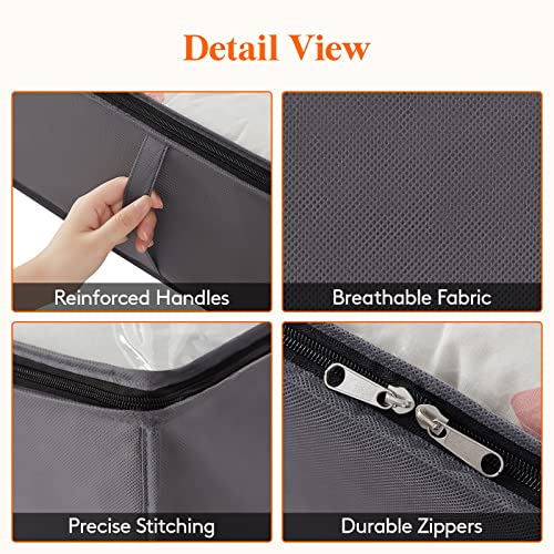 95L Under Bed Storage Containers 4-Pack Large Blanket Bags with Clear Window