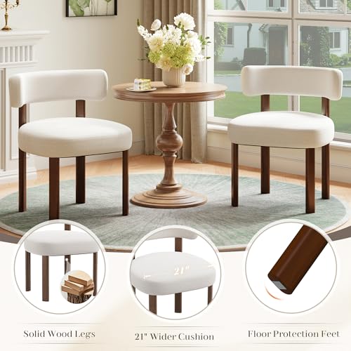 Upholstered Dining Chairs Set of 2, Mid Century Modern Kitchen Chairs