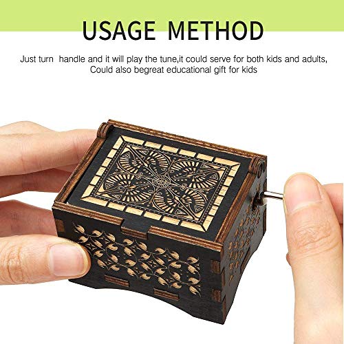 Hand Cranked Wooden Music Box - Laser Engraved You Are My Sunshine Melody