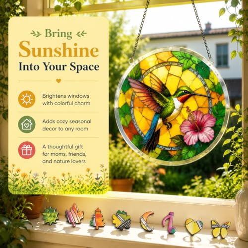 Hummingbird Acrylic Suncatcher Puzzle - 83-Piece DIY Window Hanging Kit