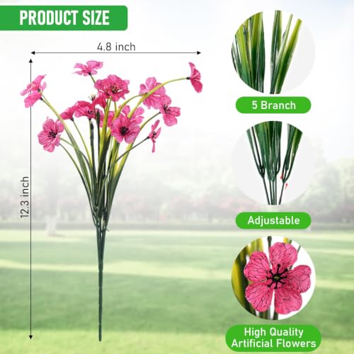 22-Pack UV-Resistant Artificial Outdoor Flowers for Porch & Window Box