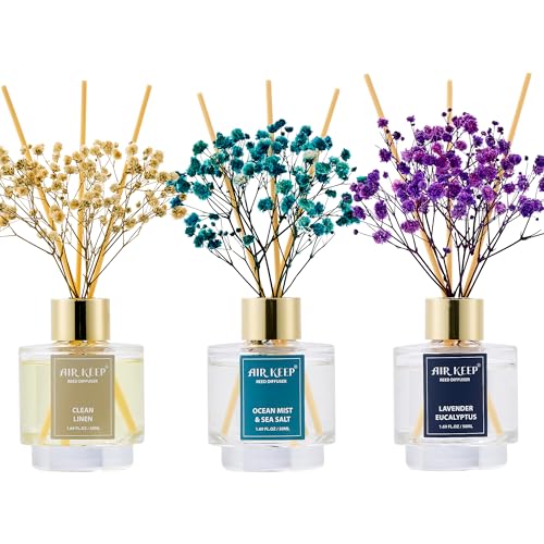 Reed Diffuser Set of 3 - Aromatherapy Oil Home Fragrance Set (3 x 50ml)