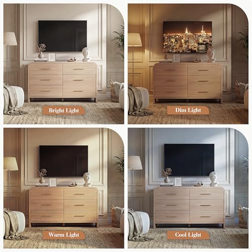 3-Piece Modern Bedroom Furniture Set: 6-Drawer Dresser & 2 Nightstands